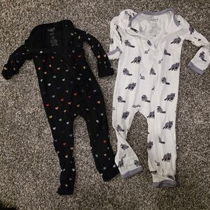 Kyte BABY Heart and Raccoon Print Rompers